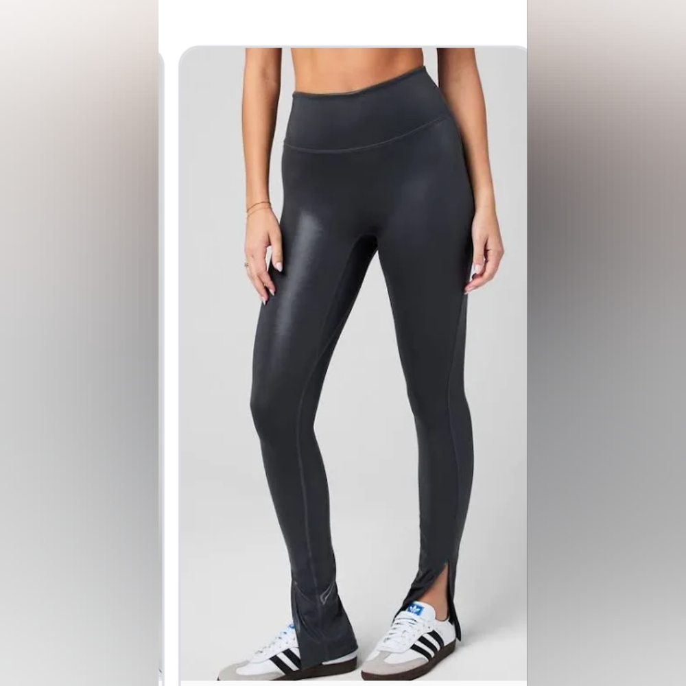 Fabletics Shiny Black High-Waisted Leggings